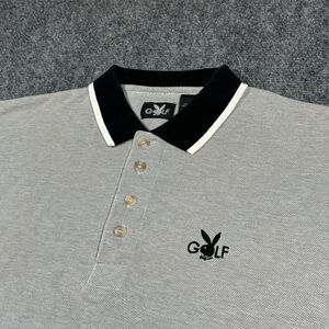 Playboy Golf Polo Shirt Size L Gray Rare Y2K